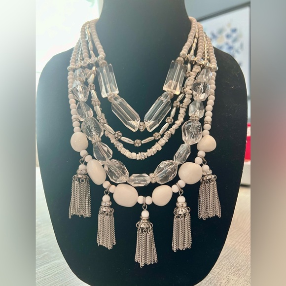 CHICOS STATEMENT NECKLACE & CLIP ON EARRINGS-SPARKLE BLING TASSLES & MORE!🔥🔥🔥 - Picture 8 of 17